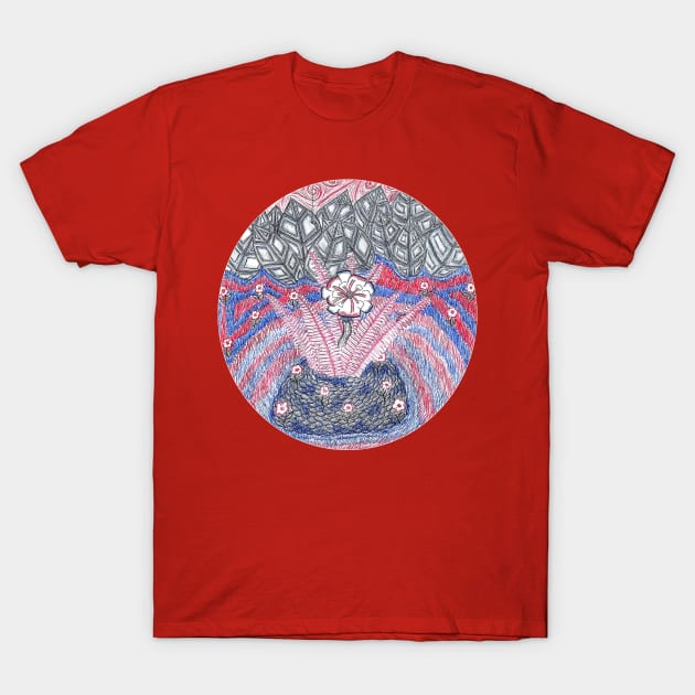 Abstract Flower Field T-Shirt by okhismakingart_